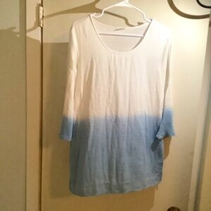 1st rayon lightweight long sleeve ombré tunic Medium